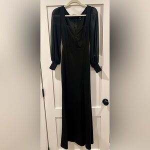 Black maxi long sleeve dress